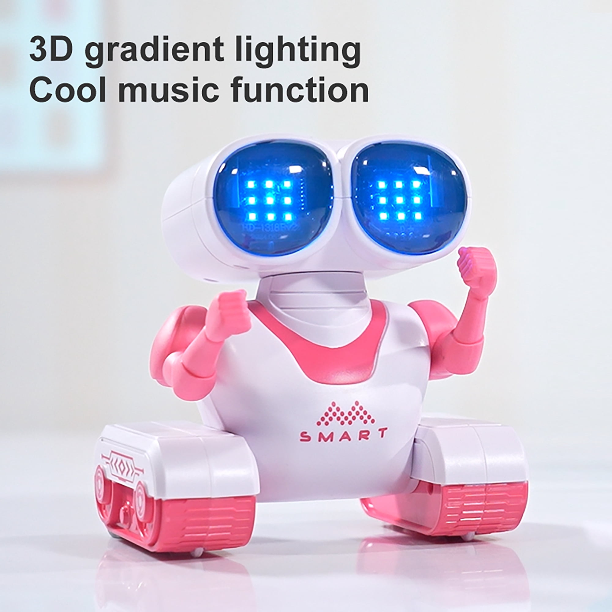 ZUTOYBO Mini RC Programming Robot Toy with Music and LED Eyes 3D Gradient Lighting, Christmas Toy for 3+ Kids Boys Girls