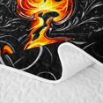 thumbnail image 5 of Feelyou Fire Skull Rose Letter Twin Quilt Set for Men, Flame Gothic Floral Twin Coverlet Set, Black Orange, 2 Pieces, 5 of 7