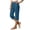 17#Blue, variant on Cotton Linen Capri Pants for Women Petite Tailored Split Button Elastic Waist Capris Light Weight Summer Casual Pink 2XL