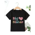 thumbnail image 2 of 'Big Sister' Letter Print Creative T-Shirts, Soft & Elastic Comfy Crew Neck Short Sleeve Tee, Girls' Summer Tops, 2 of 6