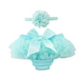 thumbnail image 2 of ATOGUTA Diaper Covers for Girls Mesh Ruffle Bloomers for Toddler Girls Newborn Infant Shorts Baby Underwear Light Blue, Size 0-3T, 2 of 4