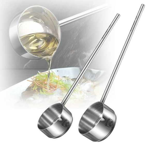 Small Soup Ladle Sus304 Stainless Steel Metal Deep Spoon With Pour Spout 2 Oz Long Handle Ladles Heat- Stainless Steel Saucier Drizzle Spoon For Spooning Gravies Sauces Kitchen Utensil Clearance