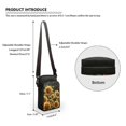 thumbnail image 6 of HELLHERO Sunflowers Double Layer Messenger Bag with Shoulder Strap Polyester 4.33"x1.97"x7.09" for Adult, 6 of 7