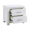 thumbnail image 3 of Benjara BM313194 26 in. Roni Nightstand with 2 Drawer & Embossed Design, White & Chrome Solid Wood, 3 of 5