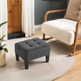thumbnail image 3 of LEDREM Small Footstool Ottoman with Thick Cushion, Angled Legs & Hidden Storage Compartment, for Living Room Bedroom Entryway, Supports 330 lbs, Dark Gray, 3 of 7