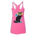thumbnail image 2 of Cool California Beach Kitten Silhouette Sun Cat | Womens Cat Lover Premium Tri-Blend Racerback Tank Top, Vintage Pink, Small, 2 of 4
