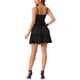 thumbnail image 3 of INSPIRE CHIC Vestido de tirantes de espagueti para mujeres con volantes peplum, vestido mini casual con cruce S Negro, 3 of 5