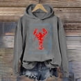 thumbnail image 2 of MuXiKeJi Clothes Hoodies For Women Lobster Drawstring Pocket Hoodie Fall Long Sleeve Hooded Sweatshirt Holiday Activewear, 2 of 4