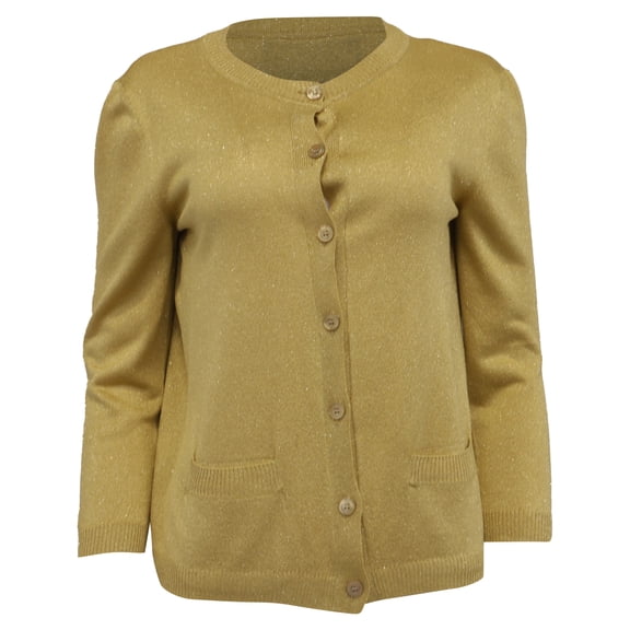 Pre-Owned Moschino Couture Buttoned Cardigan in Metallic Gold Acetate
