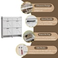 thumbnail image 6 of FANRAL Shoe Cabinet with 4 Flip Drawer & 2 Storage Drawer,Farmhouse Narrow Shoe Rack with Adjustable Shelve & Hook for Entryway,Hallway,White, 6 of 8