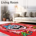 thumbnail image 2 of ODIKA 3'x5' Machine Washable Non-Slip Area Rug, Festive Dog Bowtie Scene Yarn Art with Decorative Interlocking High Traffic Rug with Pad, Red, 636404, 2 of 8