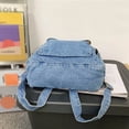 thumbnail image 6 of Women's Stylish Denim Backpack Washed School Bag Spacious Travel Laptop Rucksack for Daily Use, 6 of 7