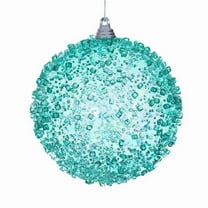 Vickerman MC250642W 4 in. Teal Iridescent Bead Ball Ornament - 3 per Bag