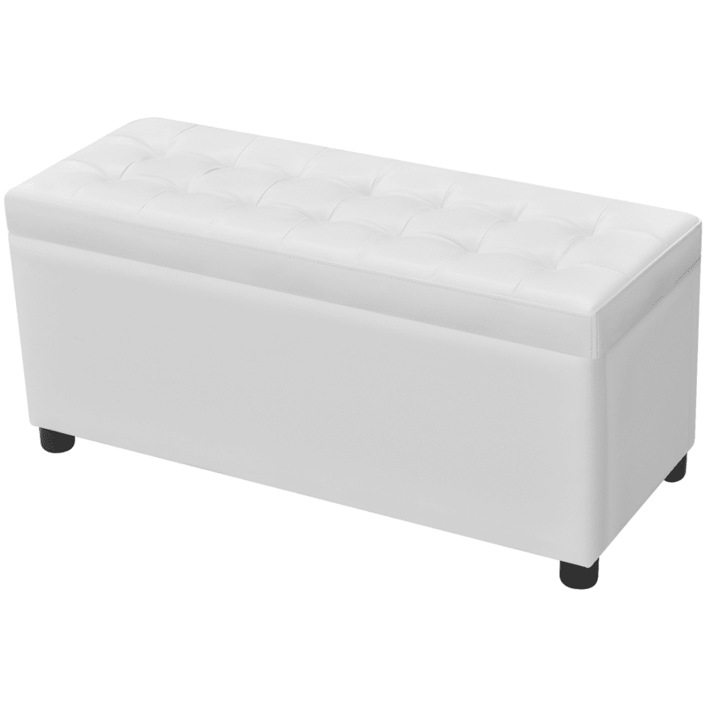 Anself Storage Ottoman Artificial Leather White