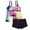 Hot Pink, variant on Qingpeng Womens Two Piece Tankini Swimsuits Colorful Stripe Print Modest Swim Top Boyshort Bathing Suits