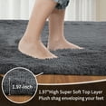 thumbnail image 4 of Solid Color Fluffy Rugs, Non-slip Soft Shaggy Floor Carpet Mats & Rugs for Room Decor, Washable Non-slip Modern Area Rug, Modern-style Decorative Carpets for Home Livingroom Bedroom, Dark Gray, 4 of 9