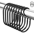 thumbnail image 1 of TABGIME Brushed Matte Black Metal Rustproof Oval Shaped Shower Curtain Rings Hooks, 12 Count, 1 of 5
