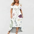 thumbnail image 5 of USSUMA Plus Size Long Maxi Dress for Women Summer Floral Print Loose Cold Shoulder Elegant Party Evening Sundresses, 5 of 5