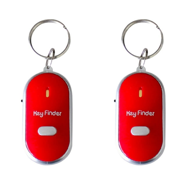 TIMIFIS 2PCS Keychain LED Light Torch Remote Sound Control Lost Key Finder Whistle Sound Item Key Locator Device Gift