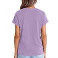 thumbnail image 5 of Summer Tops Womens Short Sleeve Basic Casual Crew Neck T Shirts Trendy Fashion 2026 Light Purple XL, 5 of 6