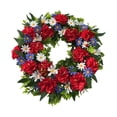thumbnail image 2 of Patriotic Wreath Front Door 4th of July Decor,Simulation Flower Hanging Garland Independence Day,Red White Blue Floral Home Wall Decoration,Memorial Day Labor Day Veterans Day Holiday Outdoor Porch, 2 of 7