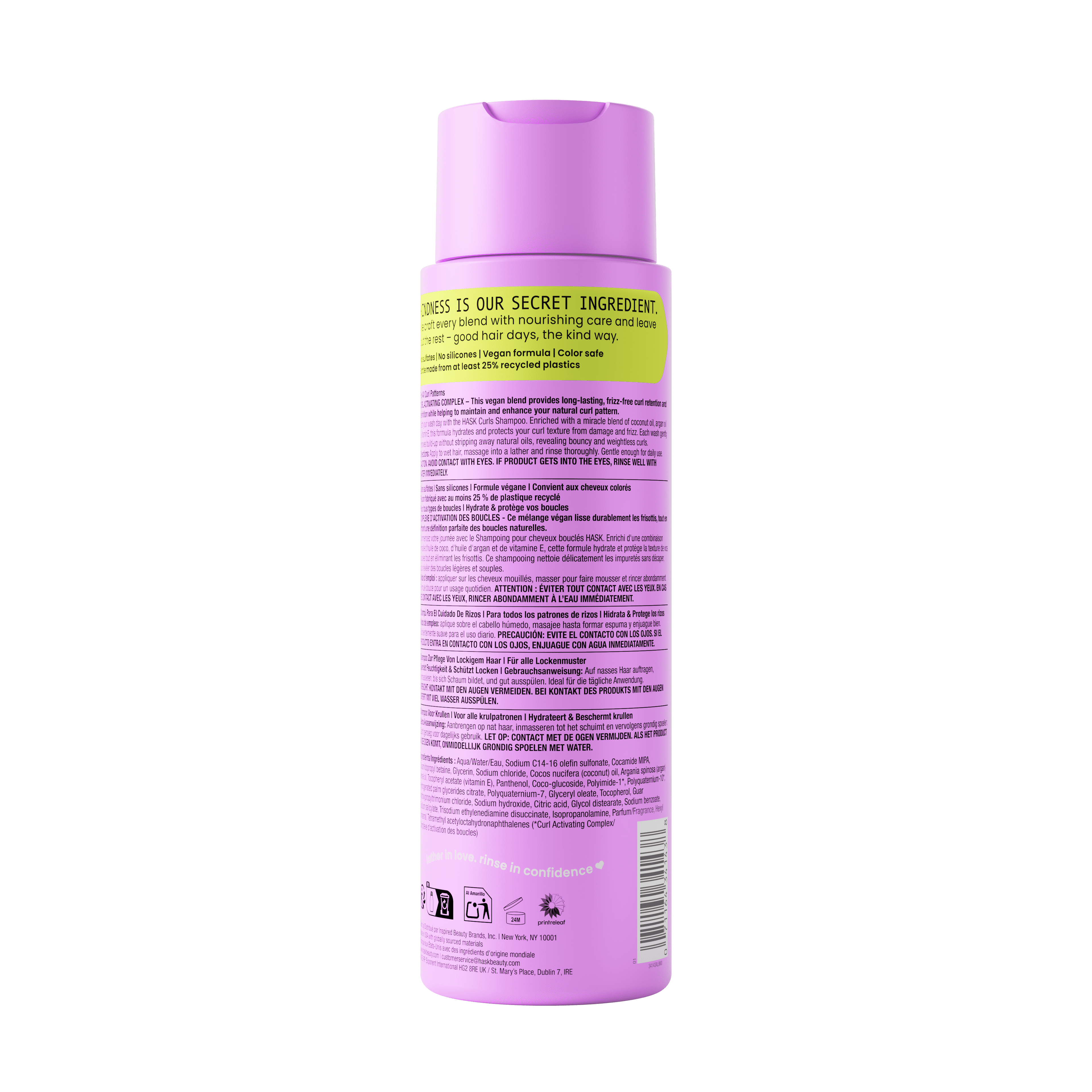 HASK Curls + Argan, Coconut & Vitamin E Oils Shampoo, 16 fl oz
