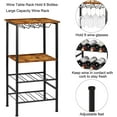 thumbnail image 6 of Wine Rack Table Industrial Wine Rack Freestanding Floor with Glass Holder,Brown, 6 of 12