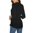 thumbnail image 4 of Blusa elegante de mujer con cuello en V, camisa de manga larga, blusa informal de trabajo, 4 of 5