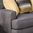 thumbnail image 2 of Benzara BM203939 Transitional Style Fabric Upholstered Wooden Loveseat, Gray & Black, 2 of 5