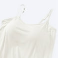 thumbnail image 7 of VNKIDY Womens Solid Color Spaghetti Straps Slim Fit Camisole Top With With Built In Bra Sleeveless U Neck Soft Stretchy Top For Casual Daily Wear White, 7 of 7