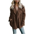 thumbnail image 1 of GDREDA Manteau Décontracté à Revers pour Femmes Veste à Manches Longues Élégante pour Usage Quotidien Chic Café, TG, 1 of 5