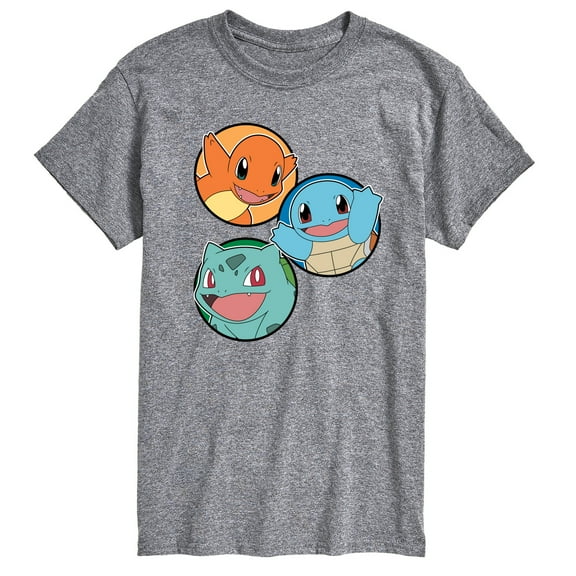 Pokémon - Squirtle Bulbasaur Charmander Group - Men's Short Sleeve Graphic T-Shirt