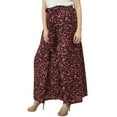 thumbnail image 2 of Phagun Women's Black Tie Knot Waist Floral Printed Fisherman Harem Pants-S, 2 of 6
