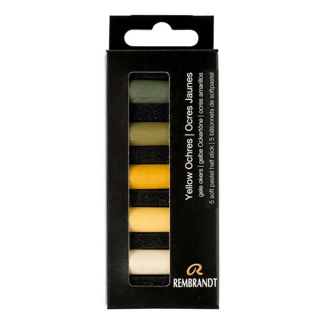 Set de 5 medias varillas de color ocre amarillo de Rembrandt en tonos pastel suaves