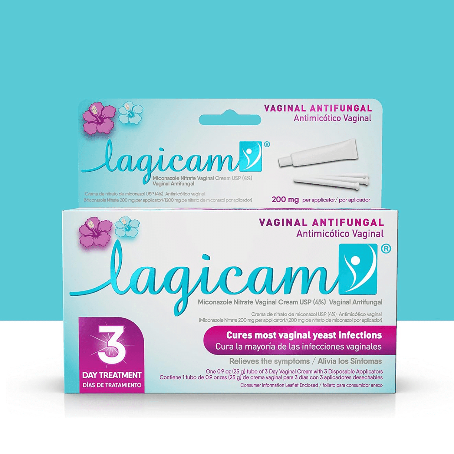 (6 pack) Lagicam 3-Day Vaginal Antifungal Miconazole,Quick Yeast Infection Relief, 0.9 fl oz