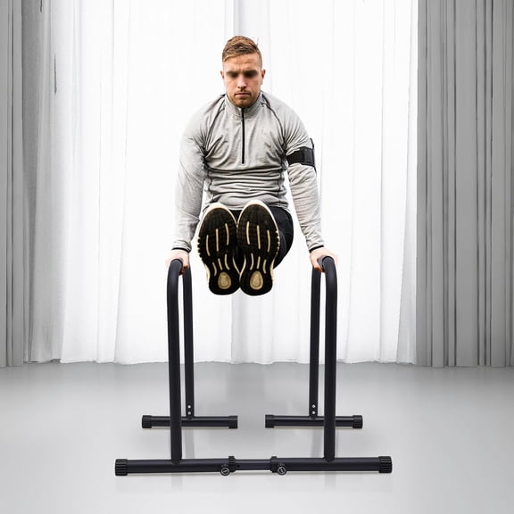 Dip Stand, Functional Dip Station Machine 440 LBS Capacity for Home Gym, Physical Training,Calisthenic, or Stadium（Black）