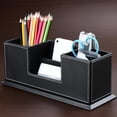 thumbnail image 4 of Bearachild Elegante portalápices de cuero negro, caja de almacenamiento de papelería creativa para escritorio Almacenamiento y organización del hogar, 4 of 4