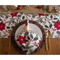 thumbnail image 5 of Woodland Holly Christmas Holiday Kitchen & Table Décor, Table Runner, 14x108, Poinsettia & Christmas Greenery, 5 of 6