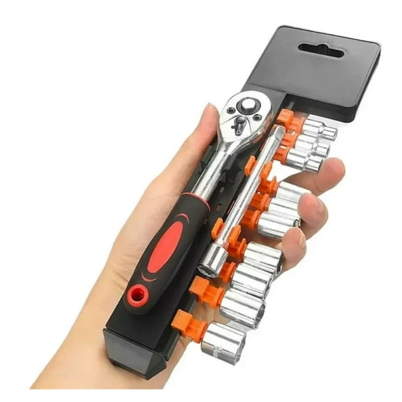 Ratchet Socket Wrench Set Drive Sockets Set Extension Rod Multi-Function Ratchet Spanner Hand Tool