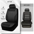 thumbnail image 6 of CAR PASS Car Seat Covers Full Set, Front & Split Rear Bench for Car, 3D Tyre Print Automotive Interior Covers, Airbag Compatible, Quick Setup Universal Fit Seat Covers for Car, Truck, SUV(Charcoal), 6 of 6
