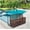 Brown, variant on GAOMON Outdoor Pool Storage Organizer - Rattan Poolside Cart with Wheels for Floats, Towels, Toys & Patio Accessories - Durable & Portable,Brown