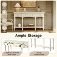 thumbnail image 4 of Euroco 57.8" Console Table with 3 Drawers, Narrow Long Sofa Table with Bottom Storage Shelf & Turned Roman Legs, Entryway Table for Living Room, Hallway,White, 4 of 8