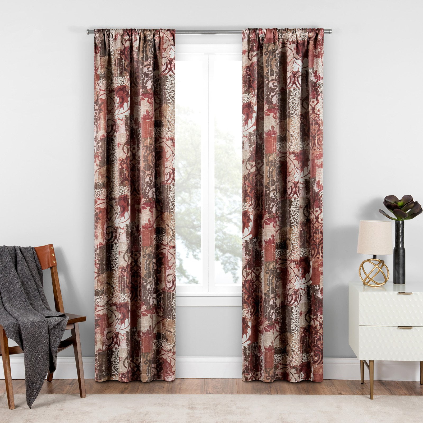 Eclipse Chiswick Global Print Blackout Rod Pocket Window Curtain