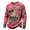 Hot Pink, variant on Broave Men Vintage Dark Halloween Graphic Crewneck Long Sleeve Shirt, Skeleton Tombstone Pumpkin Bat Print Casual Pullover Top, Gothic Bones Halloween Outfit for Men