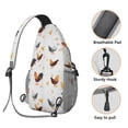 thumbnail image 3 of Farm Chicken and Egg Crossbody Sling Bag, Funny Rooster Hen Chick Pattern Lightweight Backpack for Rustic Outdoor Hiking Travel, 3 of 5