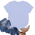thumbnail image 4 of Women's Classic Everyday Short Sleeve Solid Casual Round Neck T-Shirt for Versatile Styling and Comfort, 4 of 5