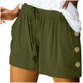 thumbnail image 2 of Diufon Women's Wide Leg Shorts Summer Casual High Waist Drawstring Side Button Loose Shorts with Pockets, 2 of 6