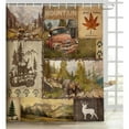 thumbnail image 6 of Rustic Shower Curtain, Country Woodland Mountain Bear Deer Decor Shower Curtains Set with Hooks, Western Farmhouse Fabric Bathroom Curtains, 72X72 Inches, 6 of 7
