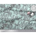 thumbnail image 3 of Soimoi Green Moss Georgette Fabric Buildings Architectural Decor Fabric Printed Yard 44 Inch Wide, 3 of 5