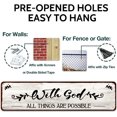 thumbnail image 3 of With God All Things Are Possible Metal Tin Sign Bible Verses Wall Decor, Scripture Wall Art, 4x16 Inch, 3 of 7
